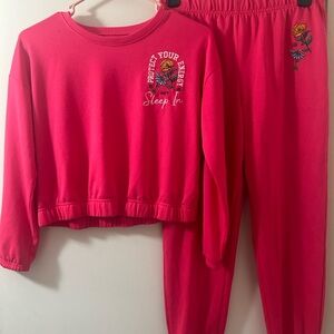 Thereabouts pink girls pj set size large
